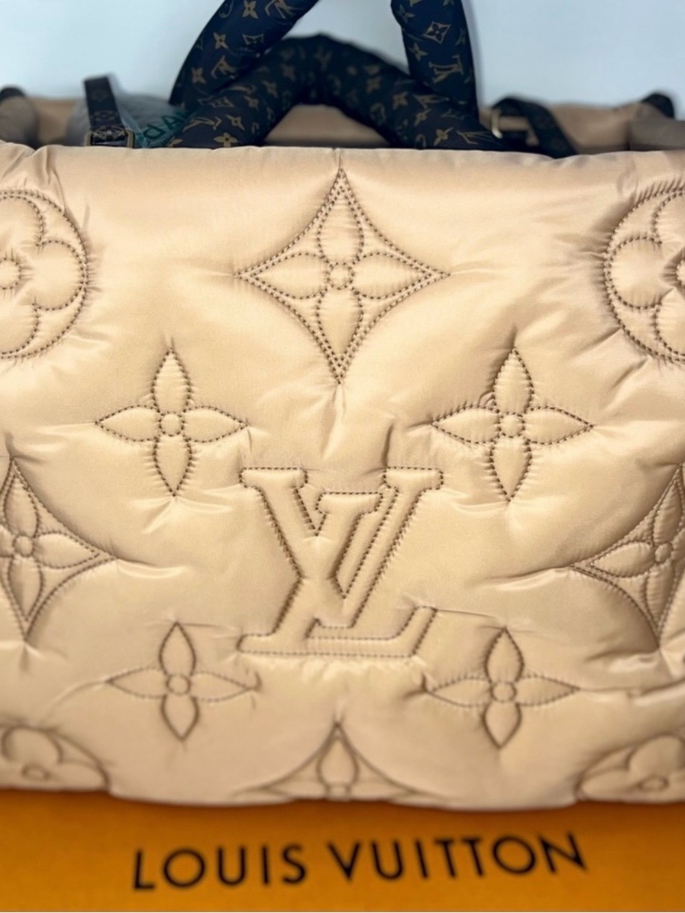 Louis Vuitton Quilted Beige Monogram Canvas-Trim Tote - Picture 3 of 8